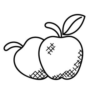 苹果有机食品手绘图标