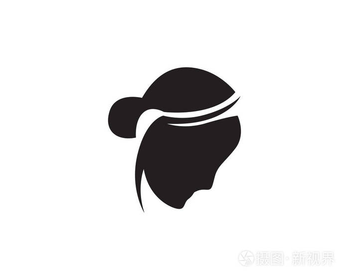 头发妇女头标志和符号图标