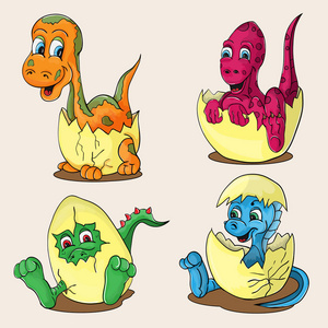 不同的化石插图描述不同恐龙的小婴儿在 t照片