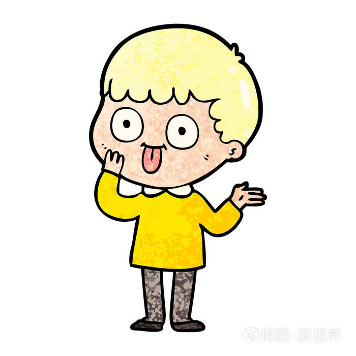 卡通人物盯着的矢量插图