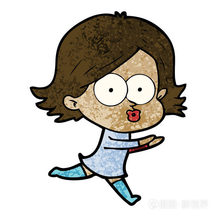 卡通女孩撅嘴的矢量插图插画-正版商用图片1199on-摄图新视界