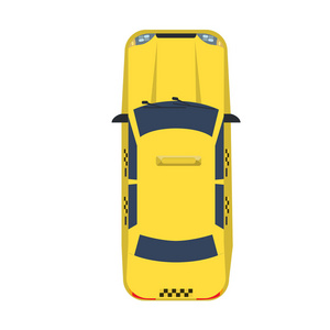 出租车顶车顶的轿车.纯平色彩风格设计照片