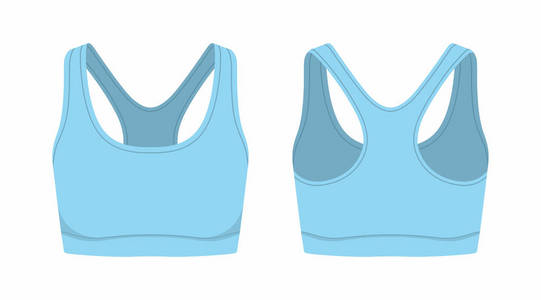 s blue sport bra on white background