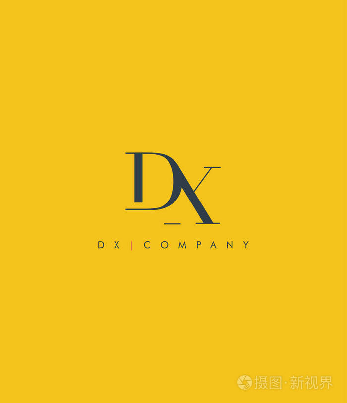 联合dx字母标志名片模板矢量