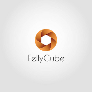 Felly 立方体圆形六角标志模板