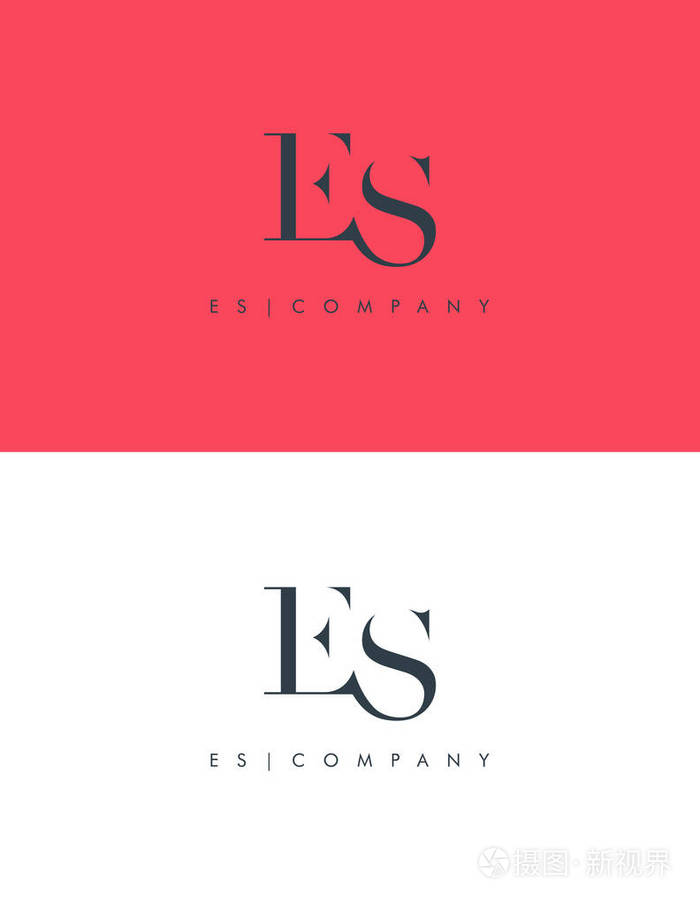 联合es字母标志名片模板