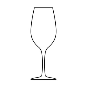 酒杯轮廓在白色背景上隔离。矢量