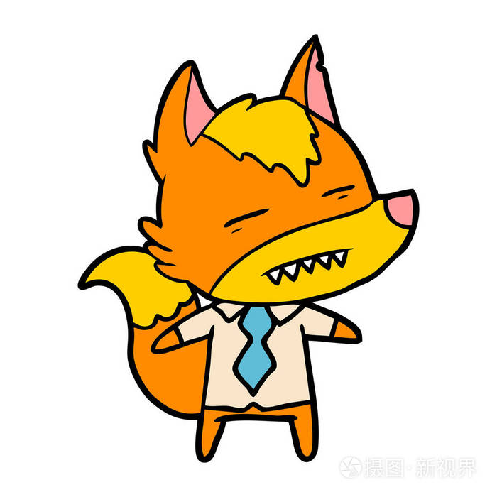上班族狐狸卡通人物插画 正版商用图片119n3o 摄图新视界