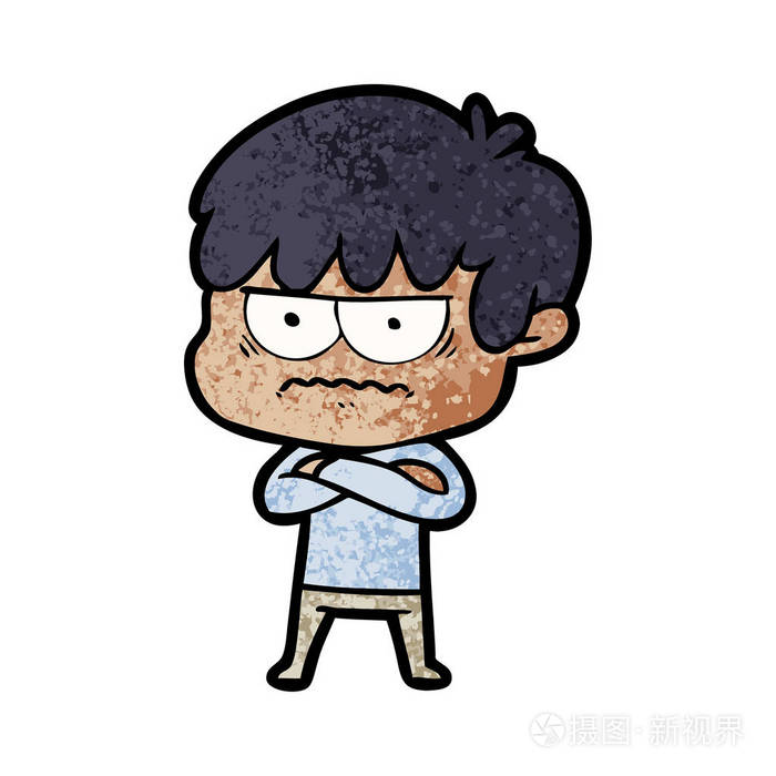 恼人卡通男孩的矢量插图