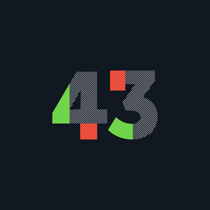 数字数字43数字标志图标几何企业身份矢量图照片