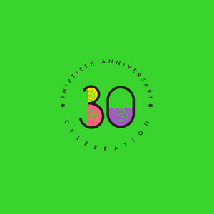 周年纪念标志30图标几何企业身份矢量图