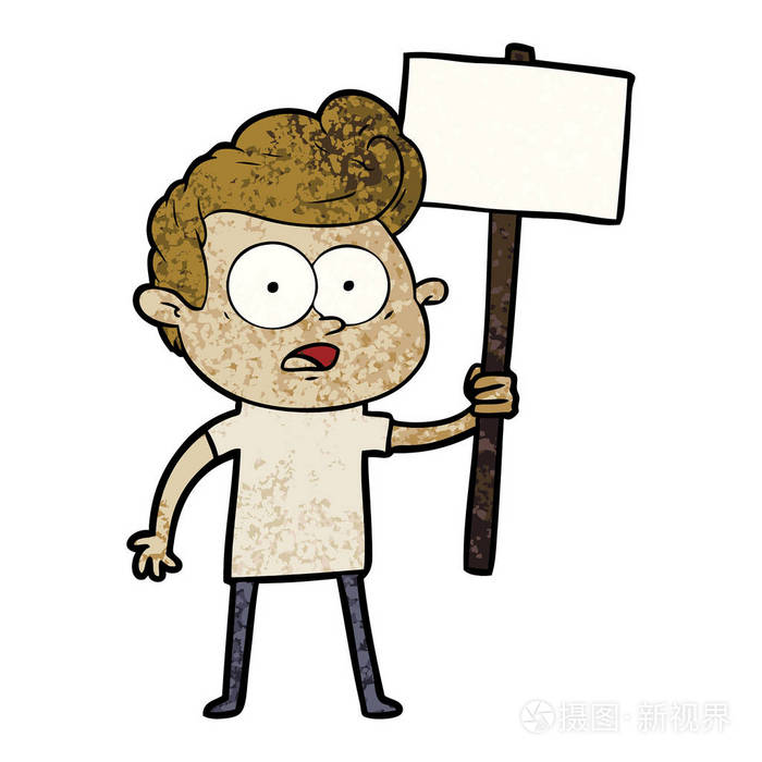 卡通盯人的矢量插图