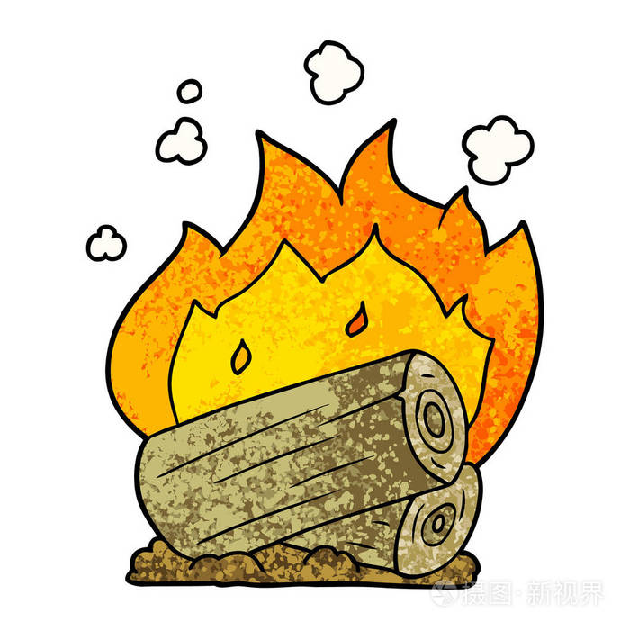 卡通火灾的矢量插图