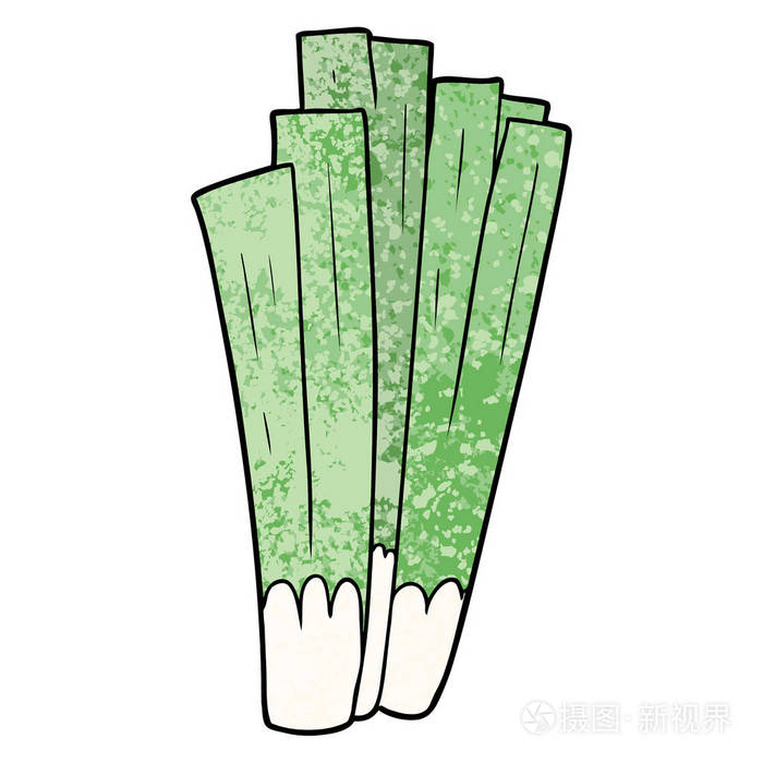 卡通韭菜的矢量插图