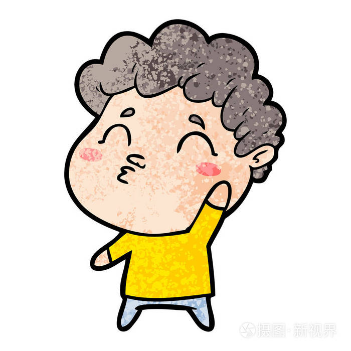 卡通人物撅嘴的矢量插图插画-正版商用图片119r2c-摄图新视界