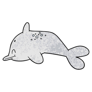 卡通海豚矢量插图