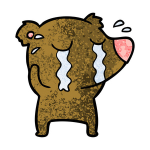 卡通哭熊的矢量插图