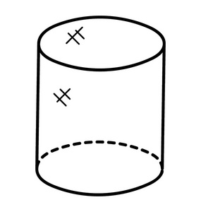 圆柱形状。 涂鸦图标空心圆柱体