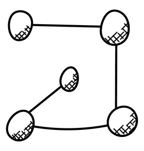 分子模式。 涂鸦图标分子几何