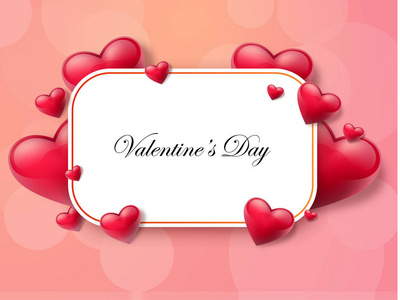 s day background with textbox and beautifull hearts. Vector illu