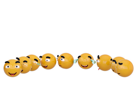 Emojis 图标与面部表情社交媒体概念 isolat