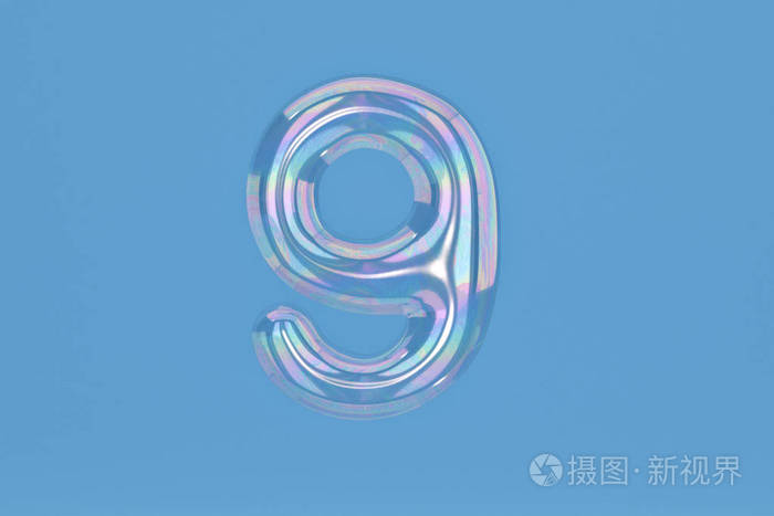 蓝色背景上的气泡数字9包括路径. 3 d 例证照片-正版商用图片11a6lr-摄 