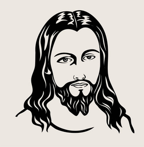耶稣头像素描图片
