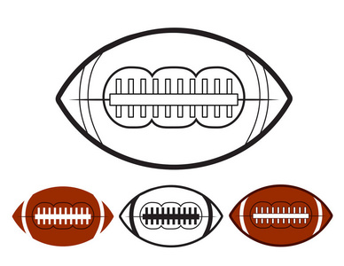 套球美式足球椭圆形 iconon 白色, 股票矢量 il