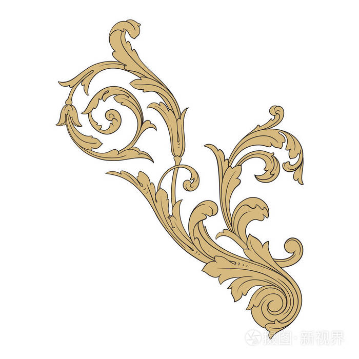 矢量巴洛克式点缀在维多利亚时代的风格插画-正版商用图片11agyo-摄图