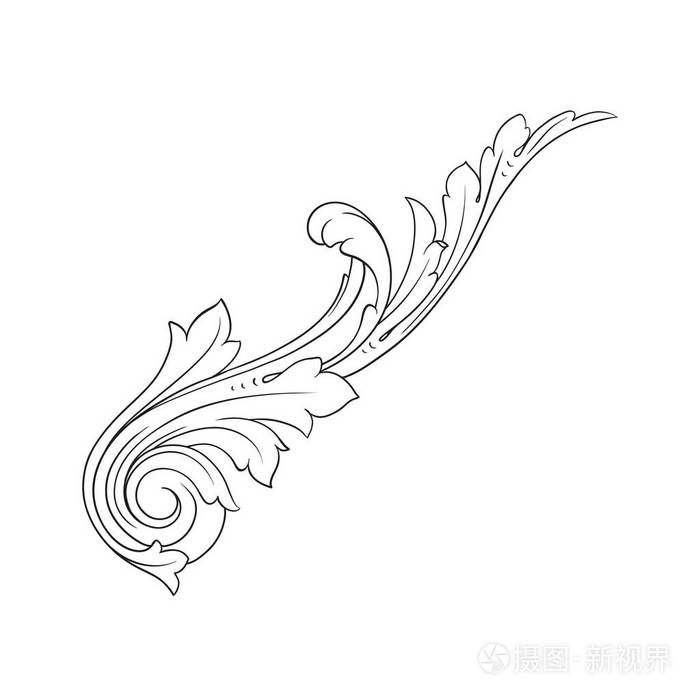 矢量巴洛克式点缀在维多利亚时代的风格