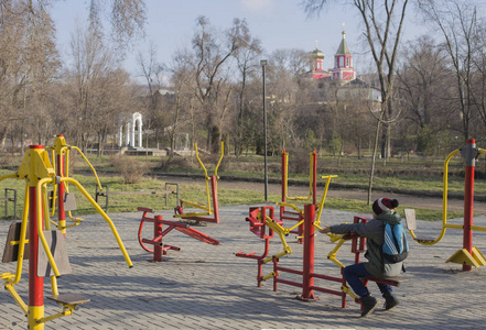 s Playground. Exercise equipment for teenagers. Entertainment fo