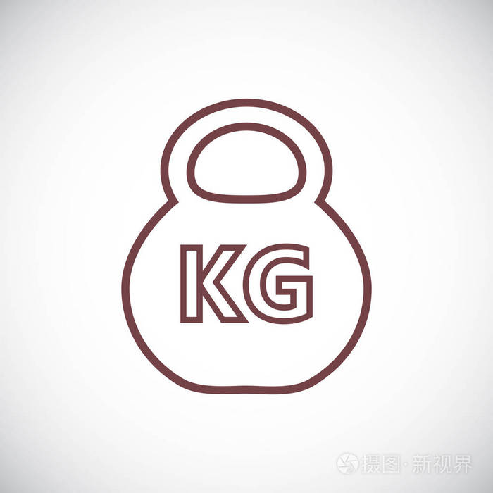 白色背景上的水壶铃图标