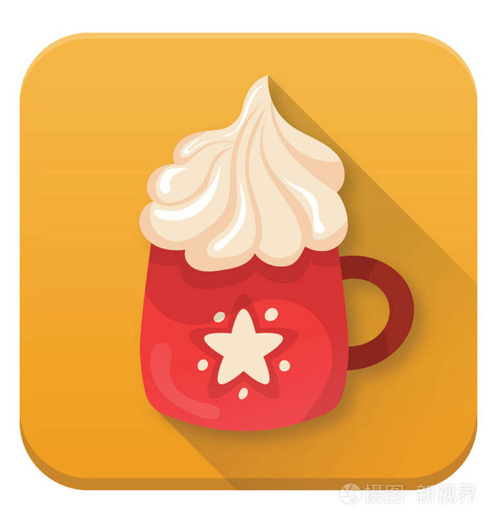 美味的自制奶油蛋糕平板图标