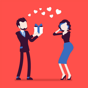 爱的男人送礼物给女人照片