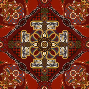 摩洛哥风情矢量观赏瓷砖图案.色彩缤纷的广场设计, 民族风情照片