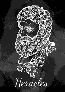 美丽的图稿赫拉克勒斯.古希腊神话中的英雄.