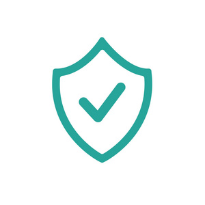 带刻度标志的蓝色盾牌.在白色上隔离的矢量平面图标.安全标志照片