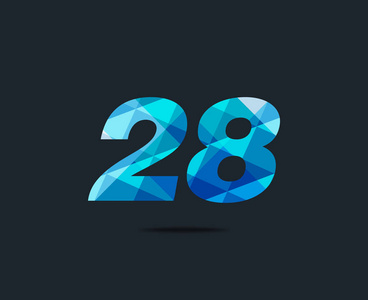 企业数现代28数字数字标志图标几何企业身份矢量图照片