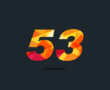 企业数现代53数字数字标志图标几何企业身份矢量图照片