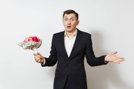 男人给花玫瑰图片