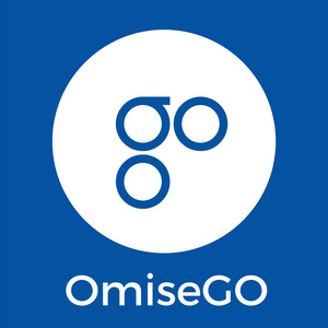 Omisego Omg blockchain 银行汇款和交换 cryptocurrency 矢量白蓝徽标