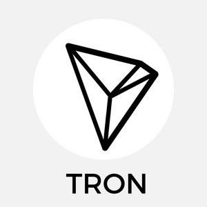 在白色的比特币徽标(trx) 分散的 blockchain 在应用-购买付款 crypto