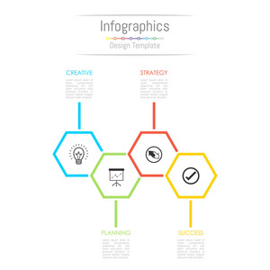 您的业务数据与 4 选项 零件 步骤 时间线或过程的信息图表设计元素。矢量图