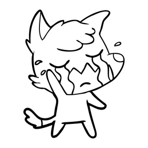 哭着挥舞着狐狸漫画照片