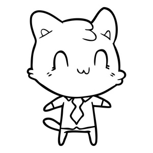 卡通快乐猫的矢量插图