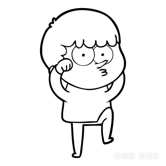 卡通好奇男孩的矢量插图插画-正版商用图片11bjqj-摄图新视界