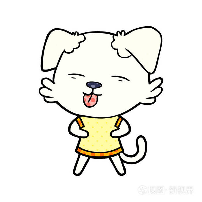 卡通狗伸出舌头