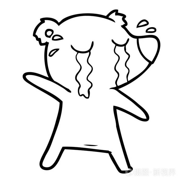 卡通哭熊的矢量插图插画-正版商用图片11bllw-摄图新视界