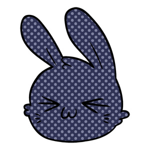 卡通兔子脸的矢量插图