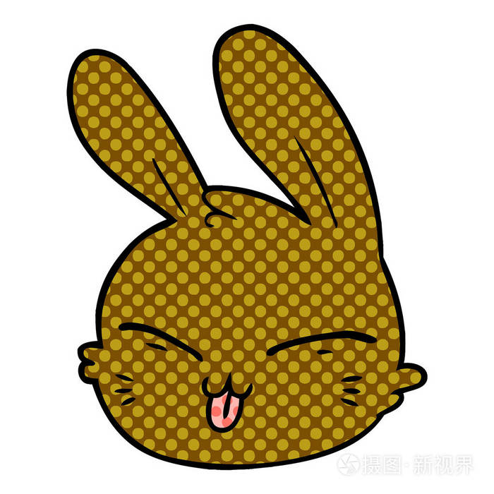 卡通兔子脸的矢量插图